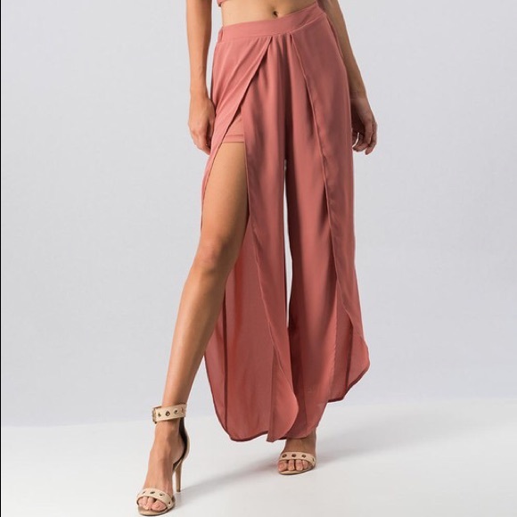 Mauve Chiffon Tulip Pants - Picture 6 of 6